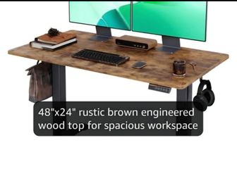 Electric Standing Desk Rustic Brown 48x24