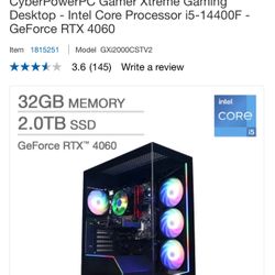 CyberPowerPC Gamer Xtreme Gaming Desktop - Intel Core Processor i5-14400F - GeForce RTX 4060