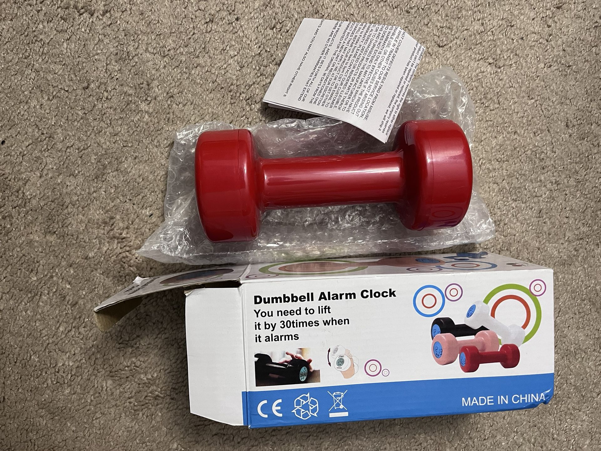 Alarm Clocks LED, Weightlifting Dumbbells, Bedroom, Lazy Snooze Nemesis, an That Will Definitely Make You Sober (Color : Red, Size : 16.57.57.5cm)