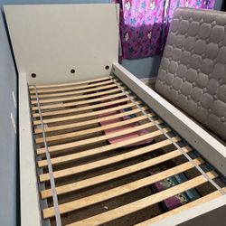 Kids Twin White Bed 