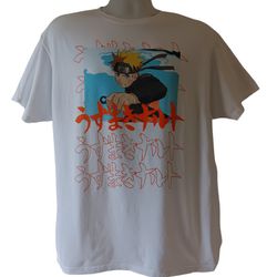 Naruto Shippuden men's white short-sleeve graphic t-shirt size XL 