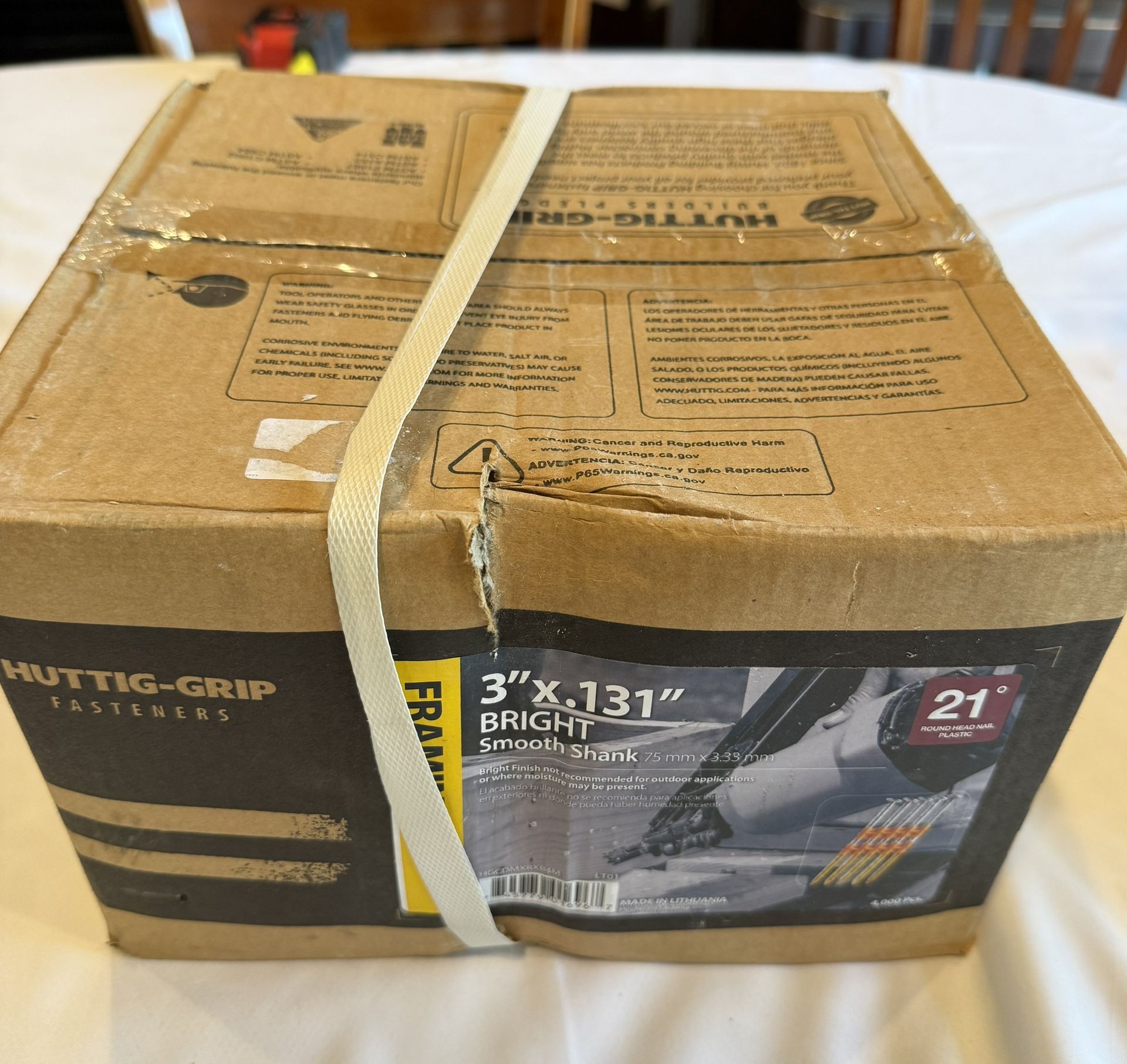 3 in. x 0.131-Gauge 21-Degree Plastic Strip Hot Galvanized Smooth Shank (4000 Per Box)