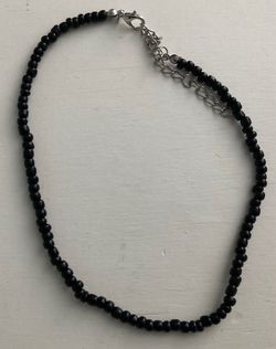 Black Bead Choker Necklace