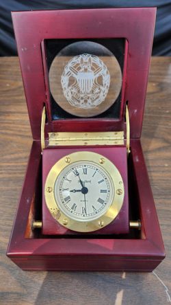 Bey Berk Brass Clock with Decorative Red Box
