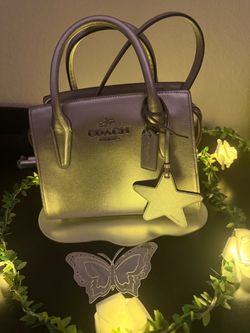 Coach Metallic Mini Tote Handbag with Star Charm