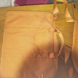Laptop Case Burnt Orange Color With Soft Grey Lining