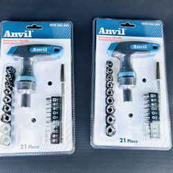 Ratcheting T Handle Screwdriver Set