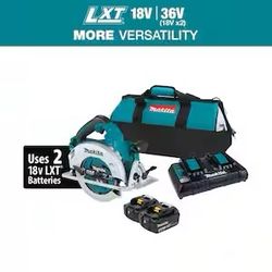 New in box Makita 18V X2 LXT Lithium-Ion (36V) Brushless Cordless 7-1/4 in. Circular Saw Kit 5.0Ah. Depth Adjustment, Electric Brake, Keyed Blade Chan