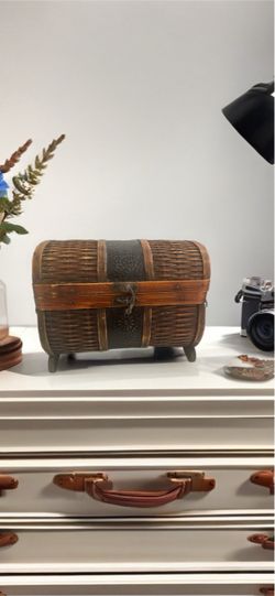 Vintage antique wicker chest