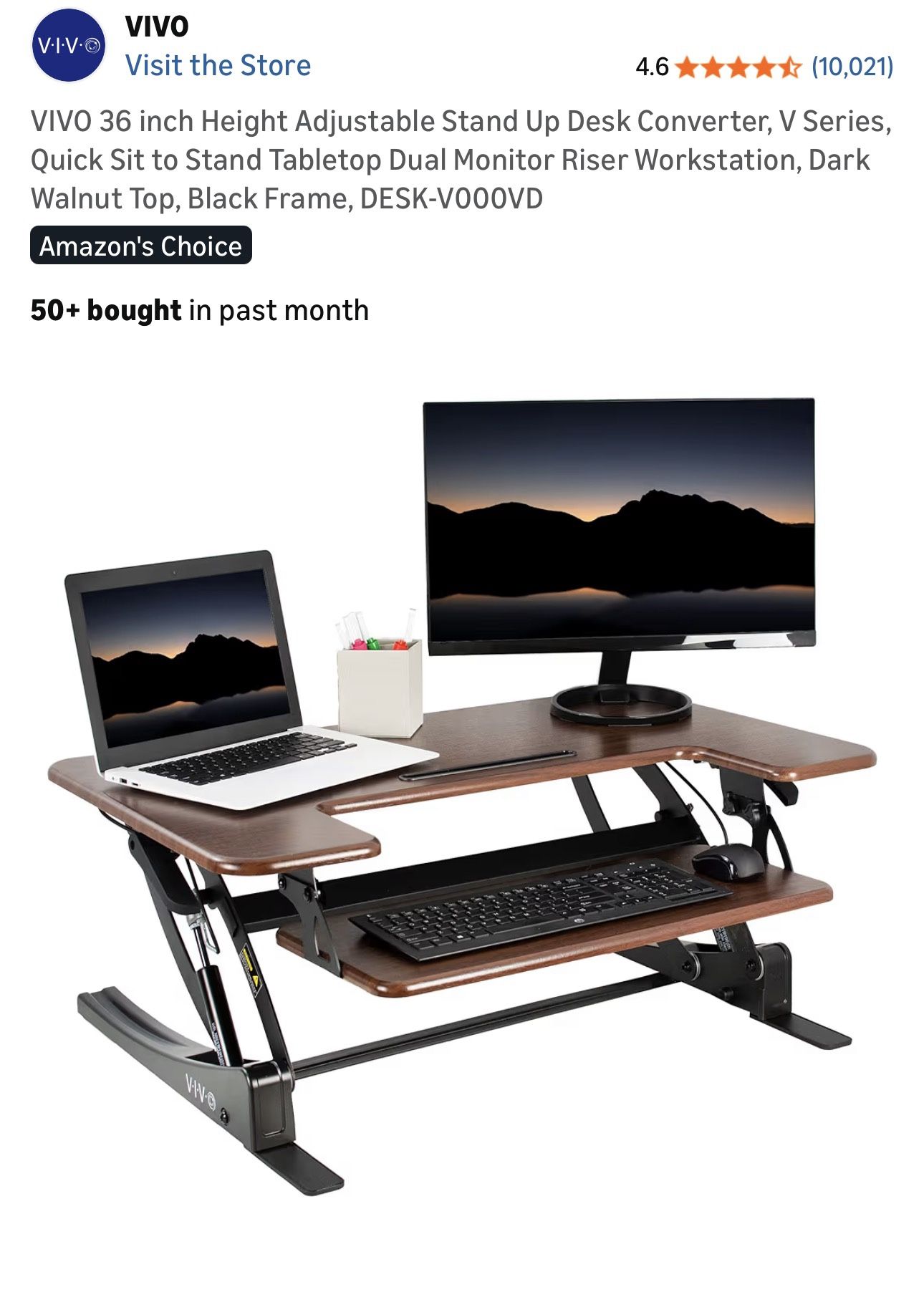 36 Inch Height 36 inch Height Adjustable Stand Up Desk Converter for Sale in Irvine ...
