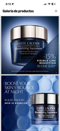 Estée Lauder Crema revitalizante Supreme+ Night Power Bounce | Hidratante facial con péptidos | Reafirma, levanta y rellena la piel