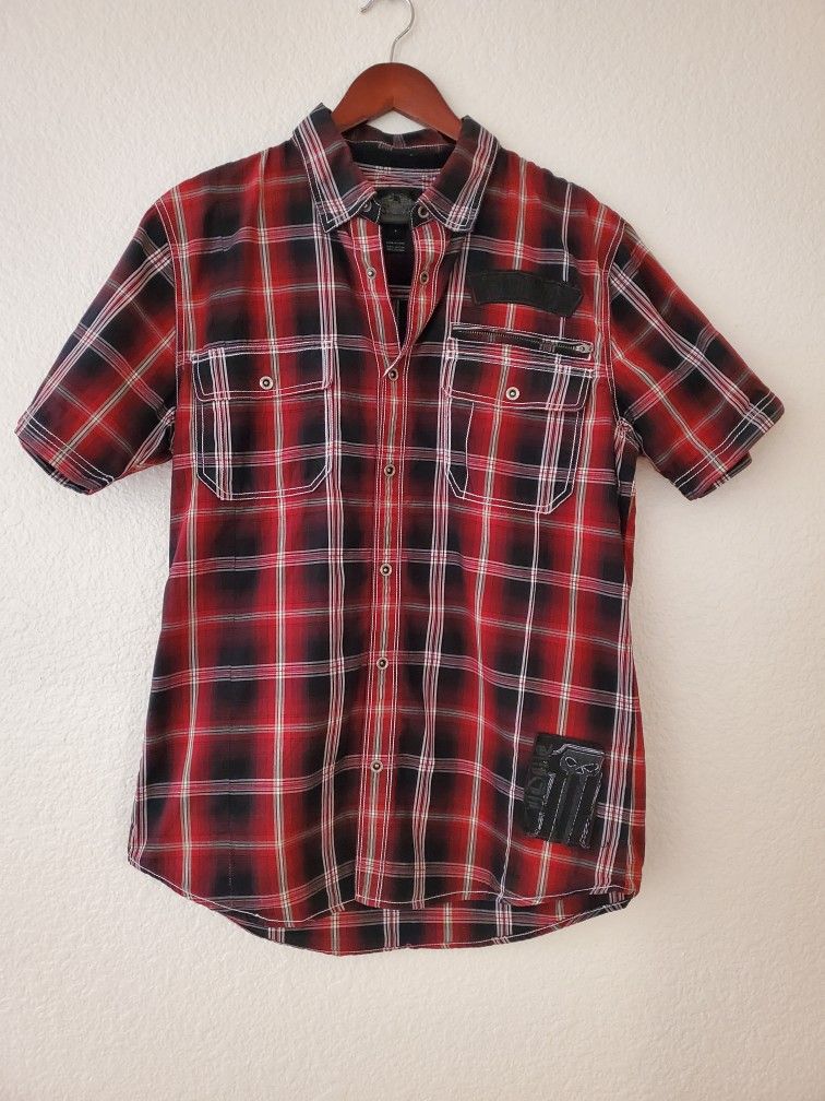 Harley Davidson Mens Size M Plaid Shirt-Like New