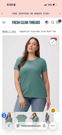 New Women’s Fresh Clean Tees crew neck sagebrush large shirt. Pickup Happy Valley/67th Ave