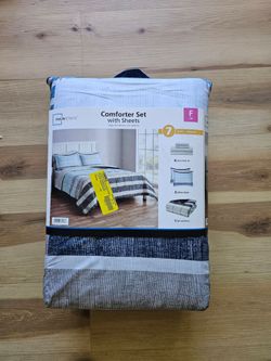 Full Size Comforter Set – 7 Piece Bedding Set – Brand New