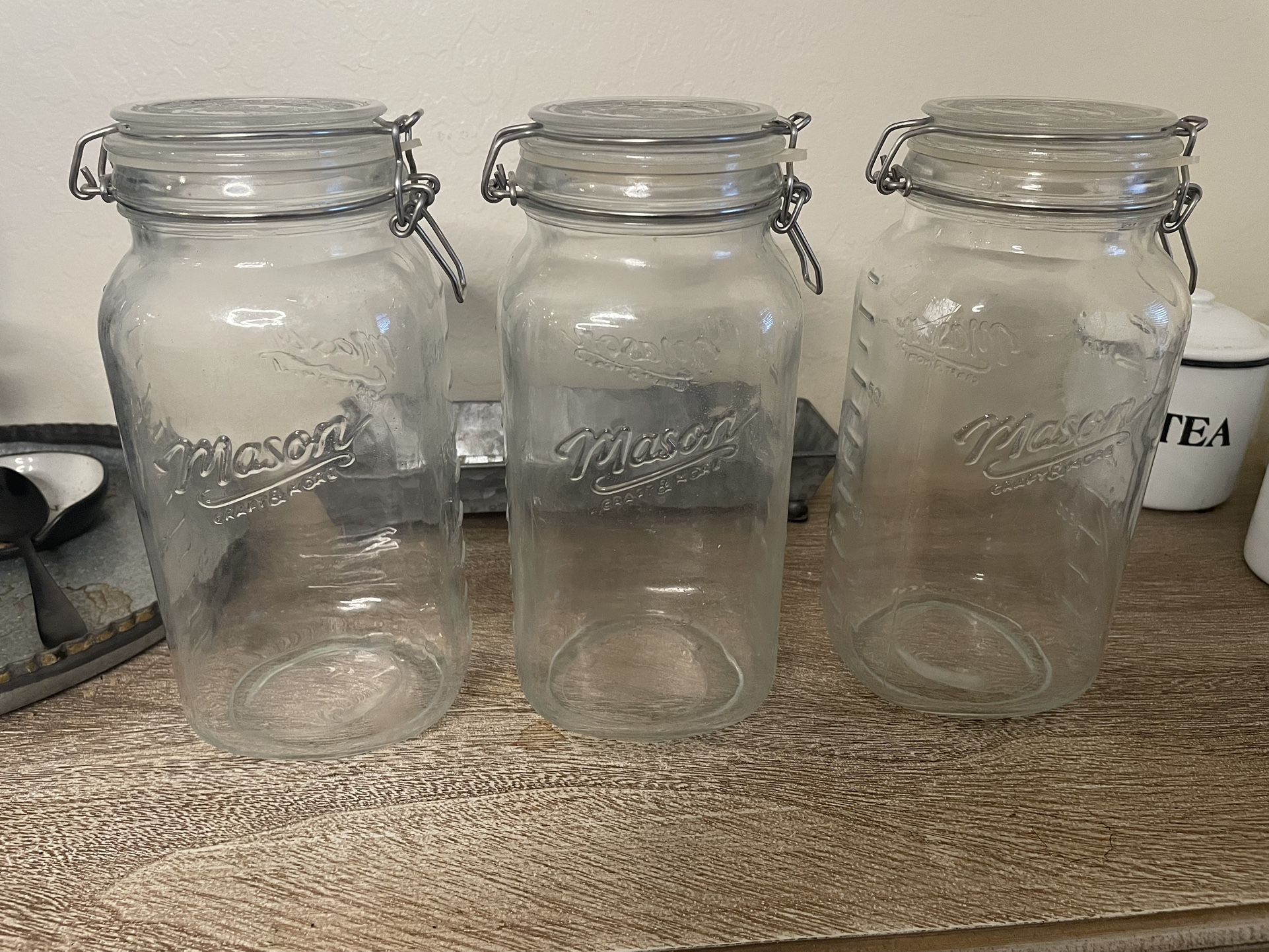 Mason Jar Canisters- Set of 3