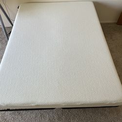 6” Memory Foam Mattress&Bed Frame& Fitted Mattress Pad (Full)