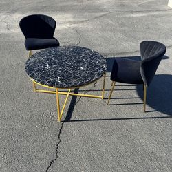 Gold table and chair set