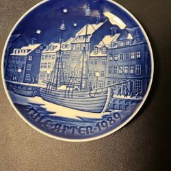 B&G Bing & Grondahl Copenhagen 1989 Christmas Anchorage Collector Plate, 7.5”