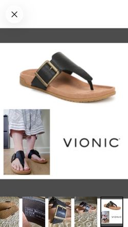 NEW! Vionic Emma Flip Flop in black/tan (9.5)