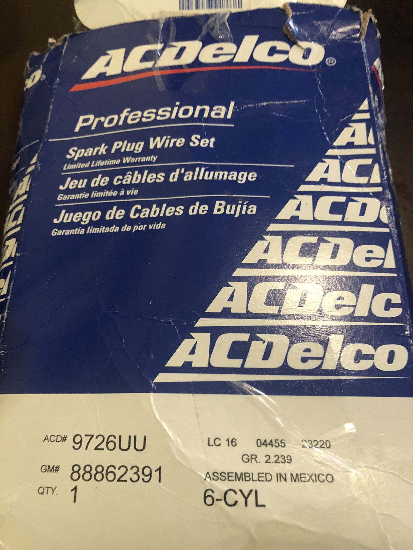 New AC Delco Spark Plug Wire Set 9726UU