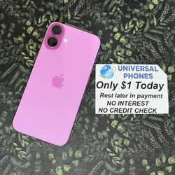 APPLE IPHONE 16 128GB UNLOCKED.   FREE SMARTWACH/ HEADPHONES. PAY $1 TODAY  REST IN  PAYMENTS.  NO  CREDIT NEEDED  FINANCING 
