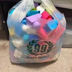 Mega block a bag of mega blocks baby toys infant building skill toys  No issue just some of them needs clean. I usually put inside the dishwasher to c