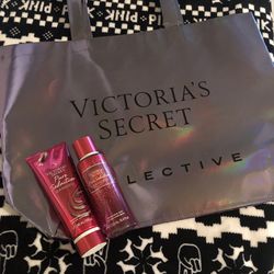 Victoria’s Secret Pink Set Pure Seduction Candied And Holographic Tote Bag 