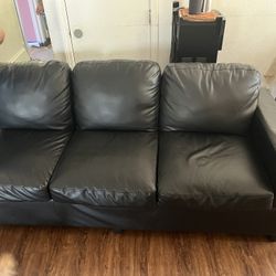 Black Leather Couch 