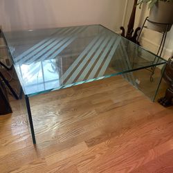 Vintage Glass Square Table