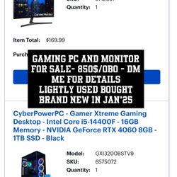 Gaming PC And Monitor