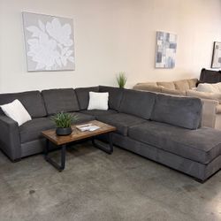 Living Spaces Dark Gray Sectional DELIVERY AVAILABLE THIS WEEK