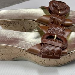 Nike Lab G Series Cork Wedge Women’s Size 9B Weave Buckle Strap Slip On