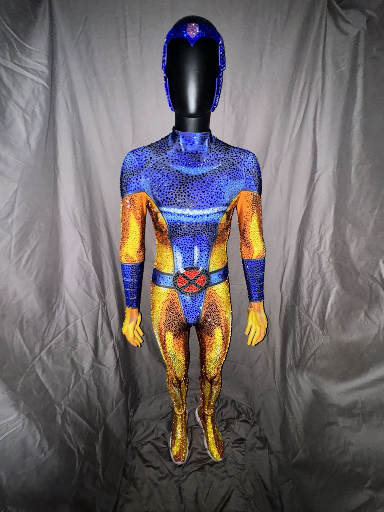 Fully Rhinestoned Jean Grey Bodysuit and Headpiece