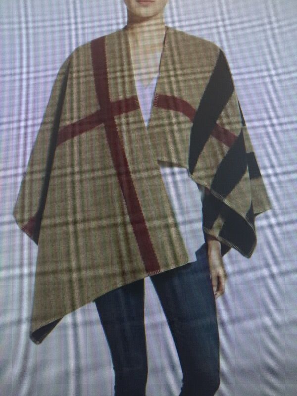 Burberry Prorsum mega check wool cashmere cape