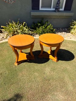 Pair of round end tables