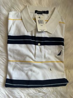 Nautica Striped Polo Shirt Large