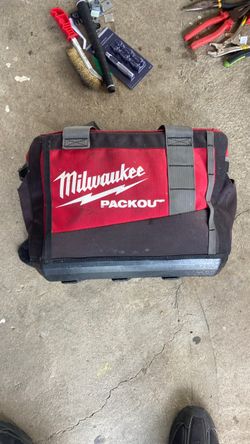Milwaukee PACKOUT Large Fabric Tool Bag w/ Handle & Shoulder Strap Red