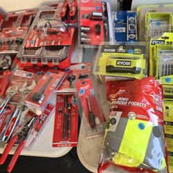 Dewalt And Ryobi  Tips Etc Gloves Helmets  Shirts  Sockets  Wrenches. Pliers