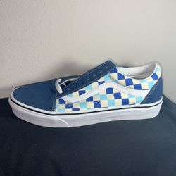 Brand New Old Skool Checkerboard Blue Topaz Vans