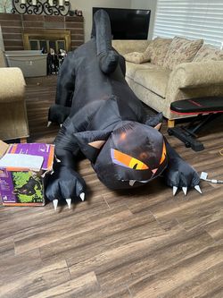 6ft Animated Halloween inflatable Black Cat Turning Head
