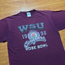 Vintage 1998 WSU Rose Bowl Football Tshirt  Size XL 