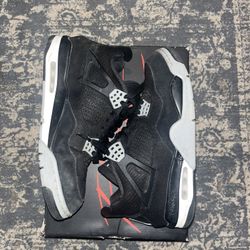Air Jordan 4 Black Canvas Sneakers Size 10 