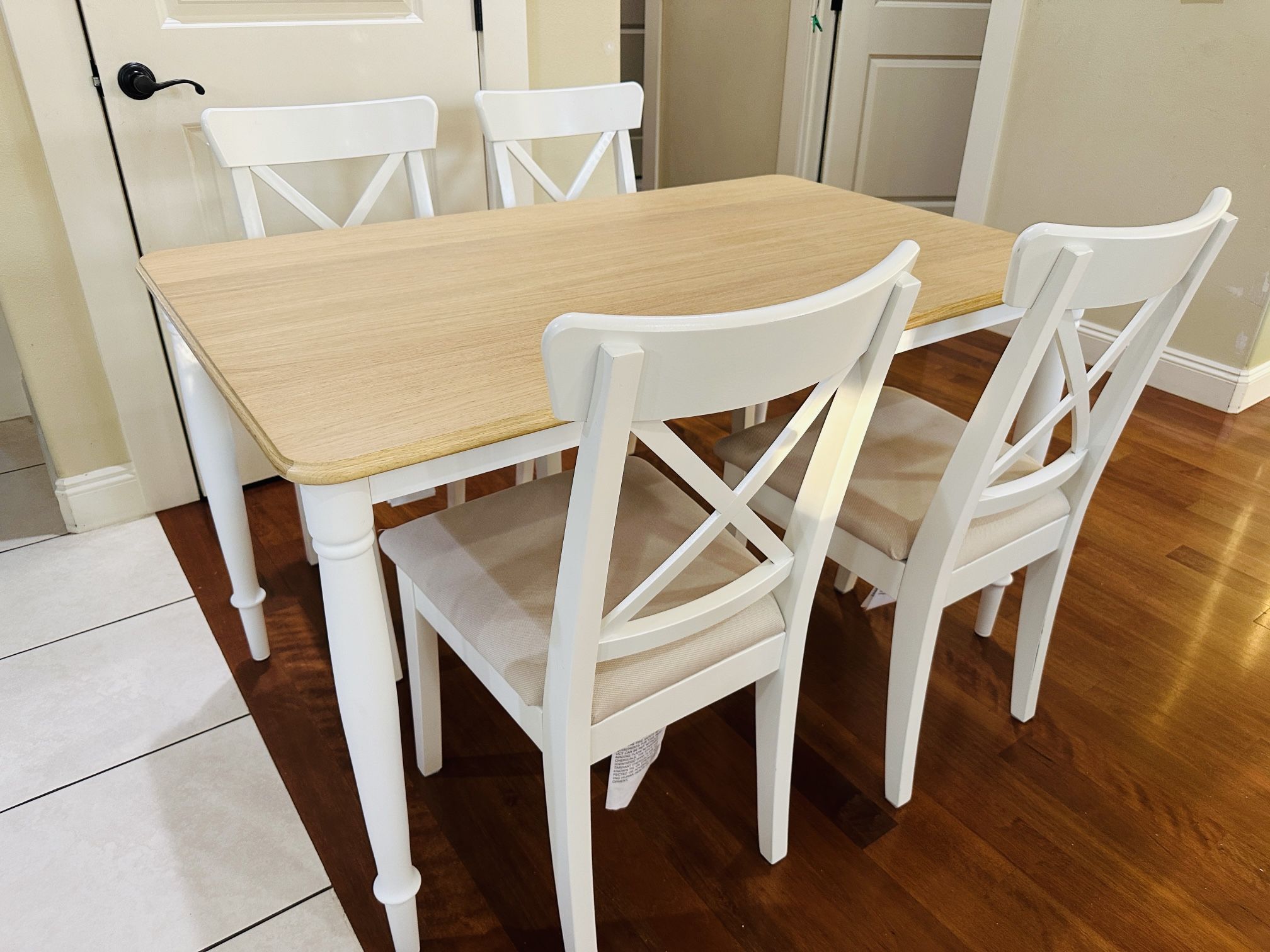 Ikea Danderyd Dining Table with 4 Upholstery Chairs