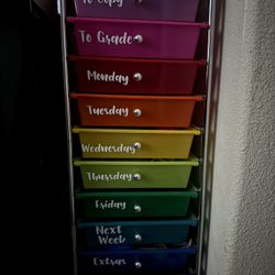 Rainbow Plastic Drawer Cart