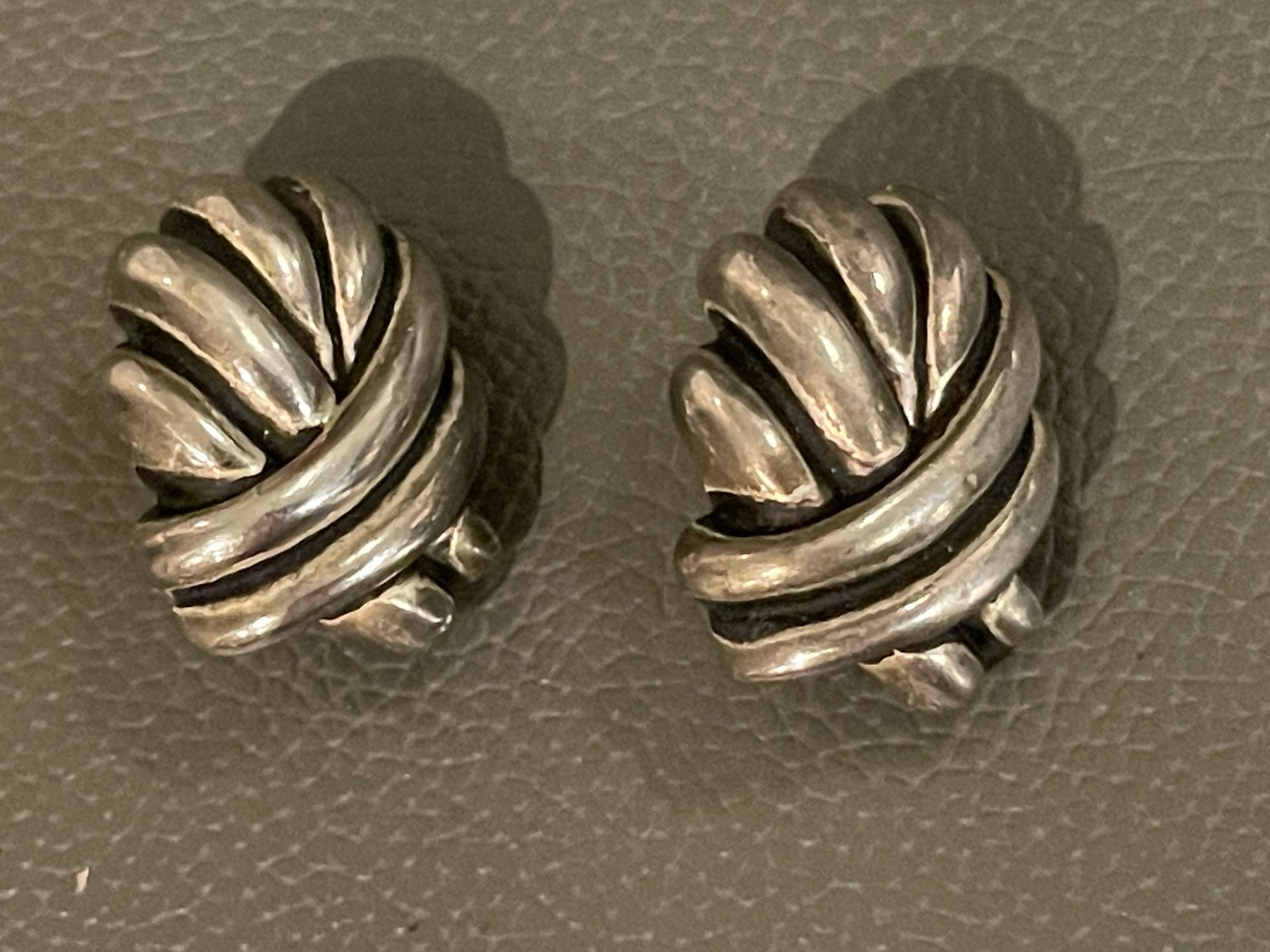 Solid Sterling Silver Clip Earrings 35.9 Grams