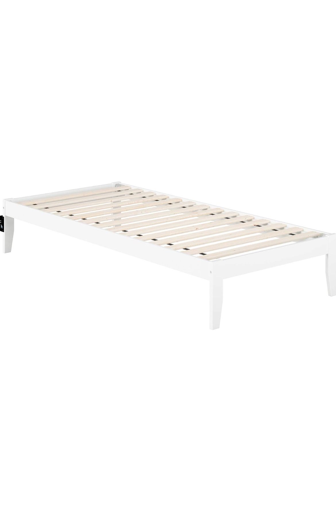 White Twin XL Platform Bed Frame-New