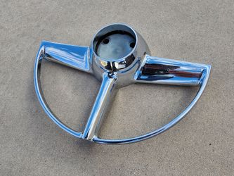 Original 1951 Studebaker Steering Wheel Horn Button Chrome Ring Trim