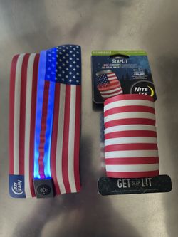 Light Up American Flag Koozie