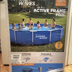New Summer Waves 15 Ft Frame Pool