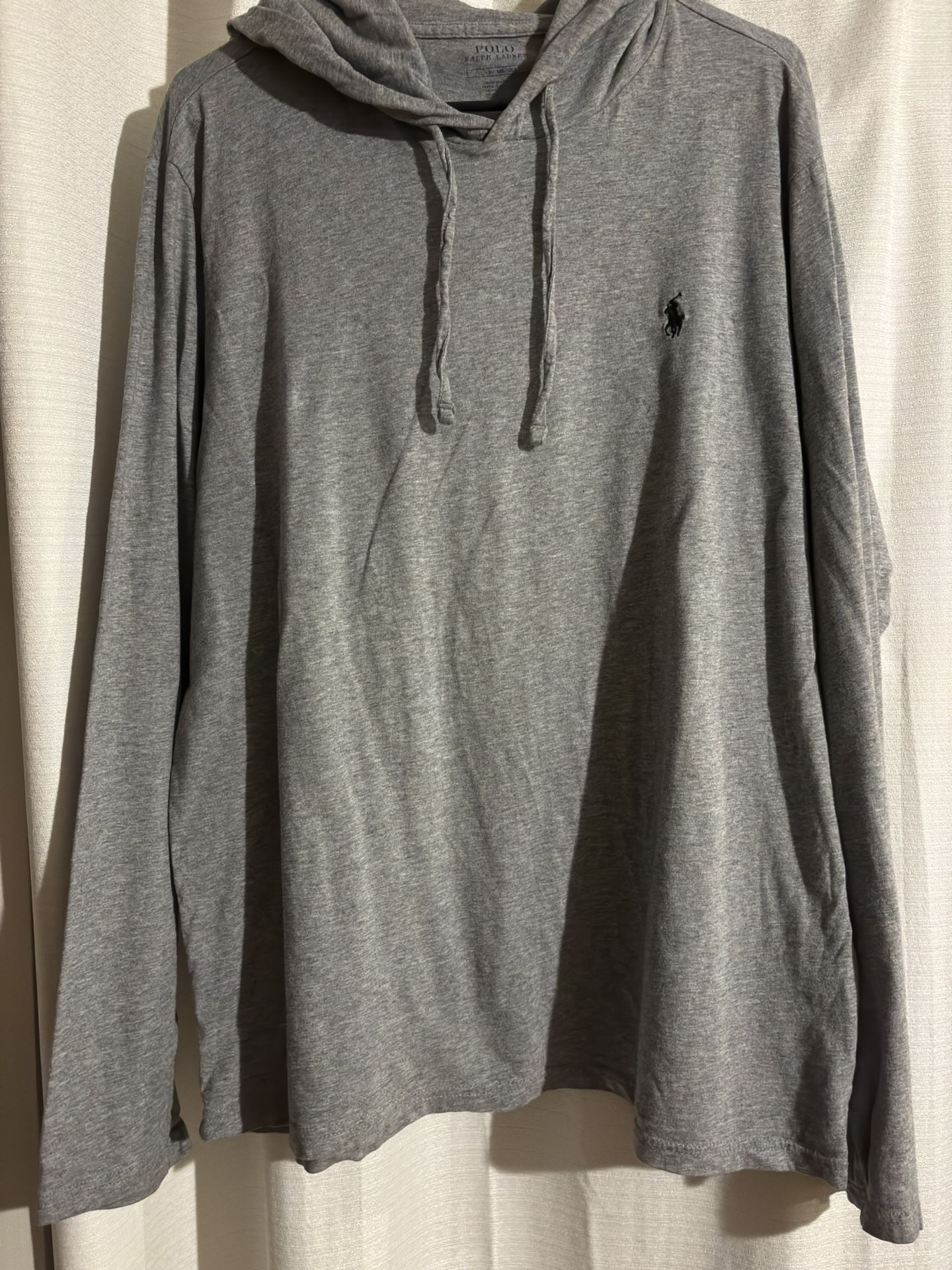 Polo Ralph Lauren Mens Gray Drawstring Pullover Hoodie Size L